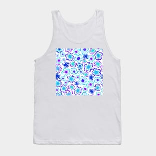Blue and Purple Flowers Tank Top